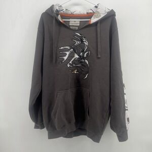 Legendary Whitetails Men's Sweater Hoodie Dear Hunting Style Pockets Gray Size L